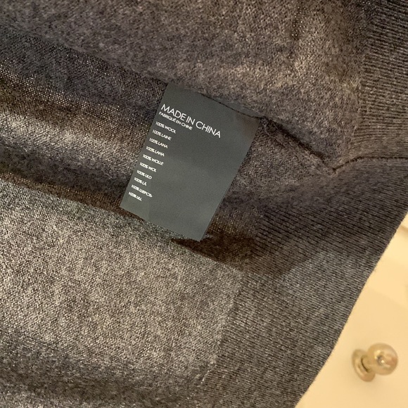New Men/women 100% wool dark grey cardigan Club Monaco side pockets size M - Picture 7 of 10
